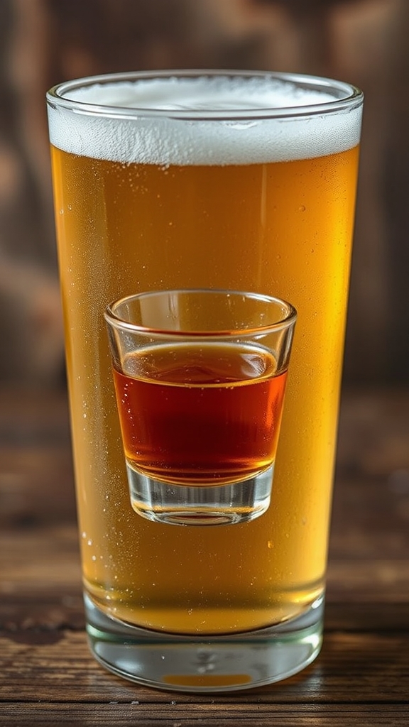 chilled pabst whiskey boilermaker