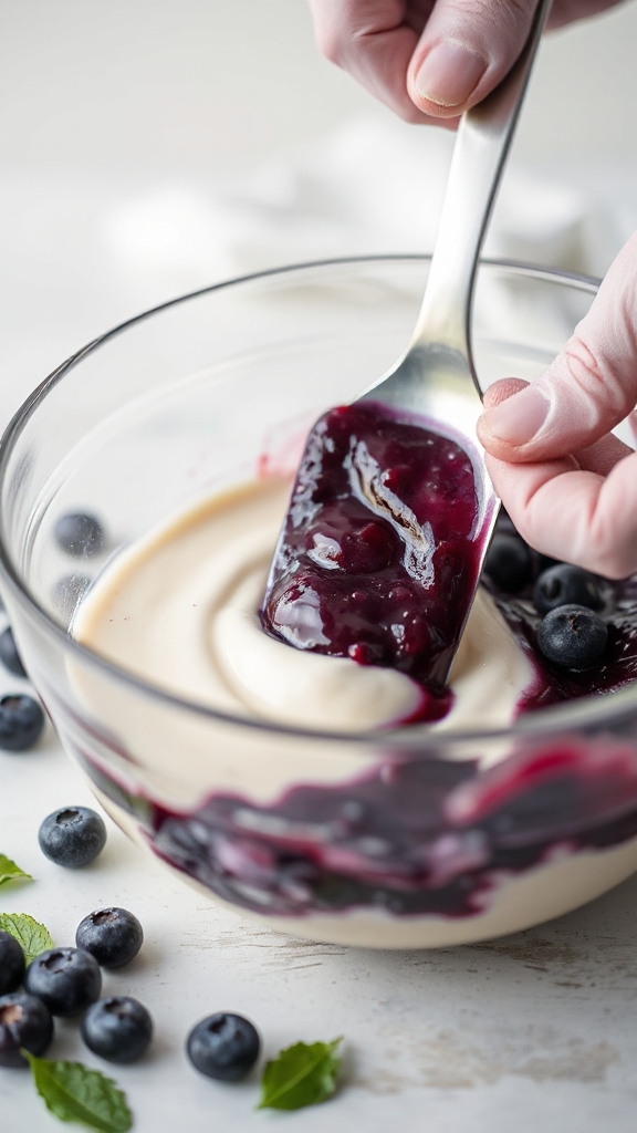 chilled pureed blueberry custard