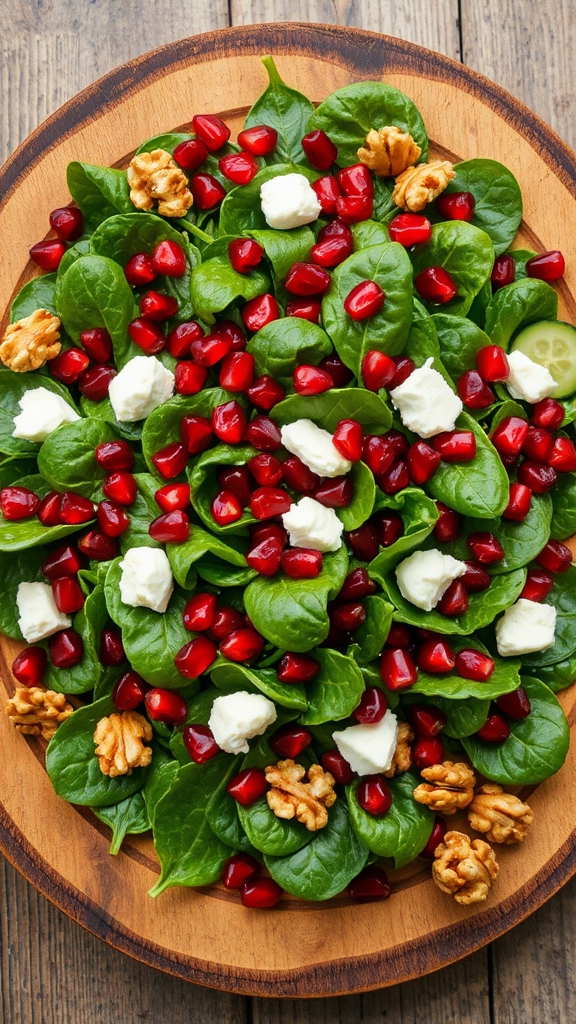 christmas pomegranate spinach salad
