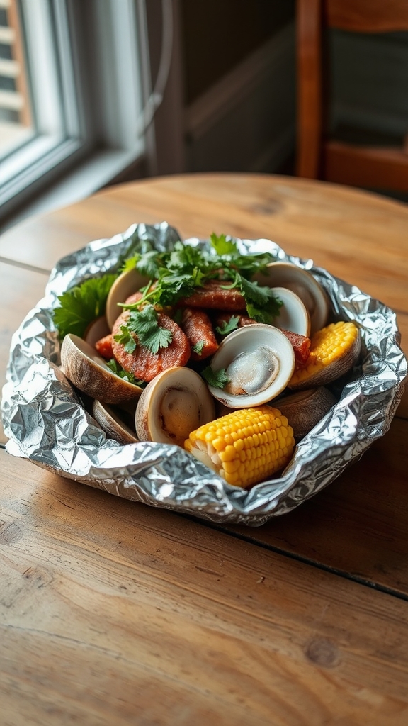 clam bake with chorizo