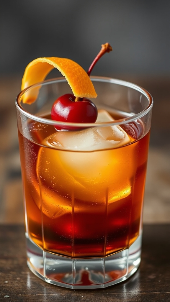 classic stirred bourbon cocktail