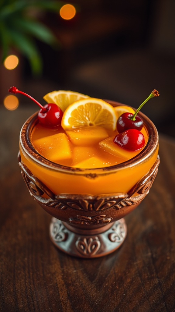 communal hawaiian tiki cocktail