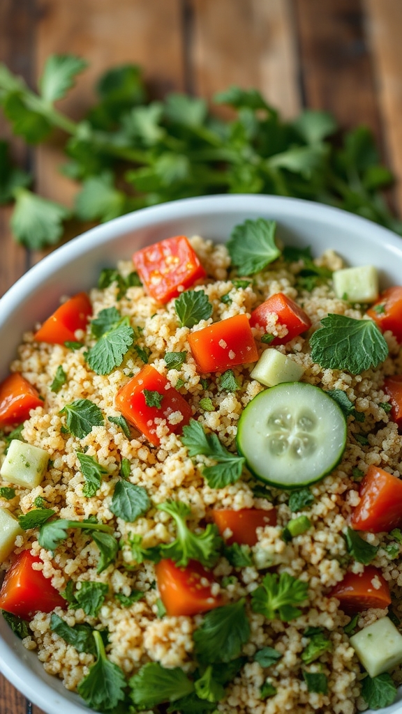 cook quinoa chop herbs