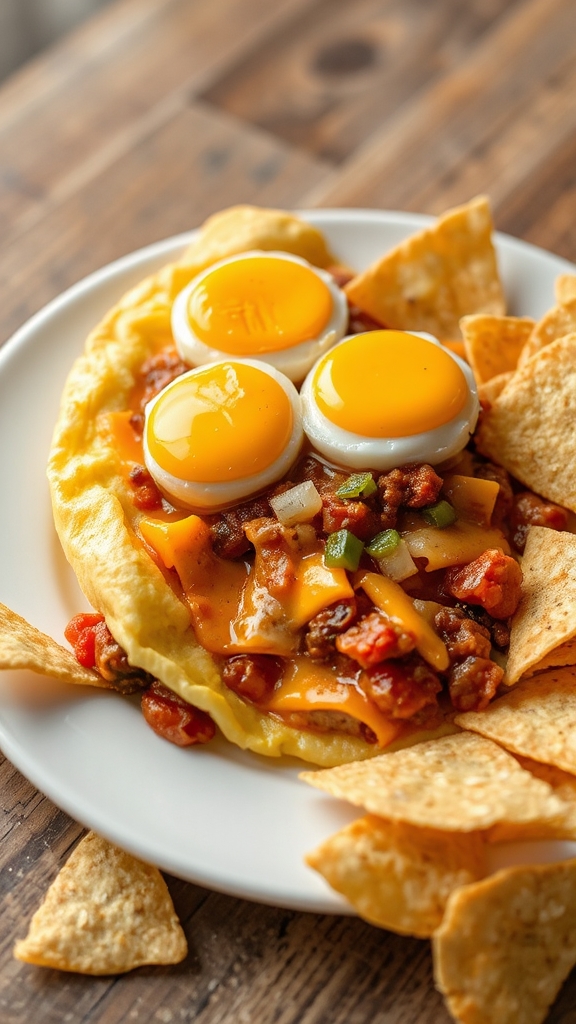 cozy chili cheese omelette