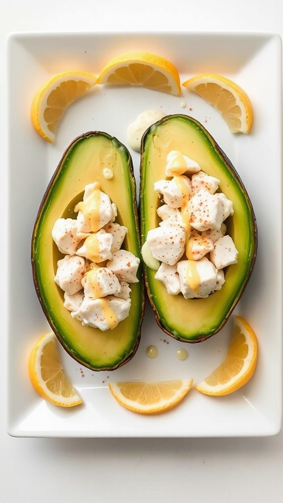 crab stuffed avocados with aioli