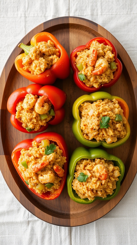 crawfish stuffed bell peppers