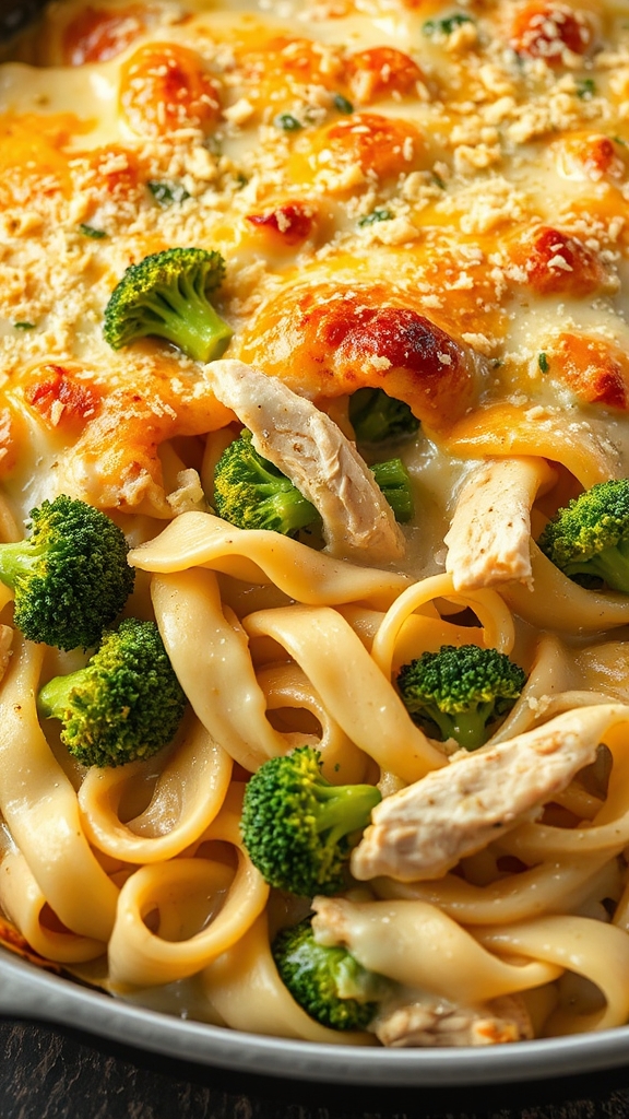 creamy chicken alfredo bake