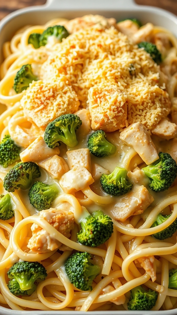 creamy garlic pasta bake