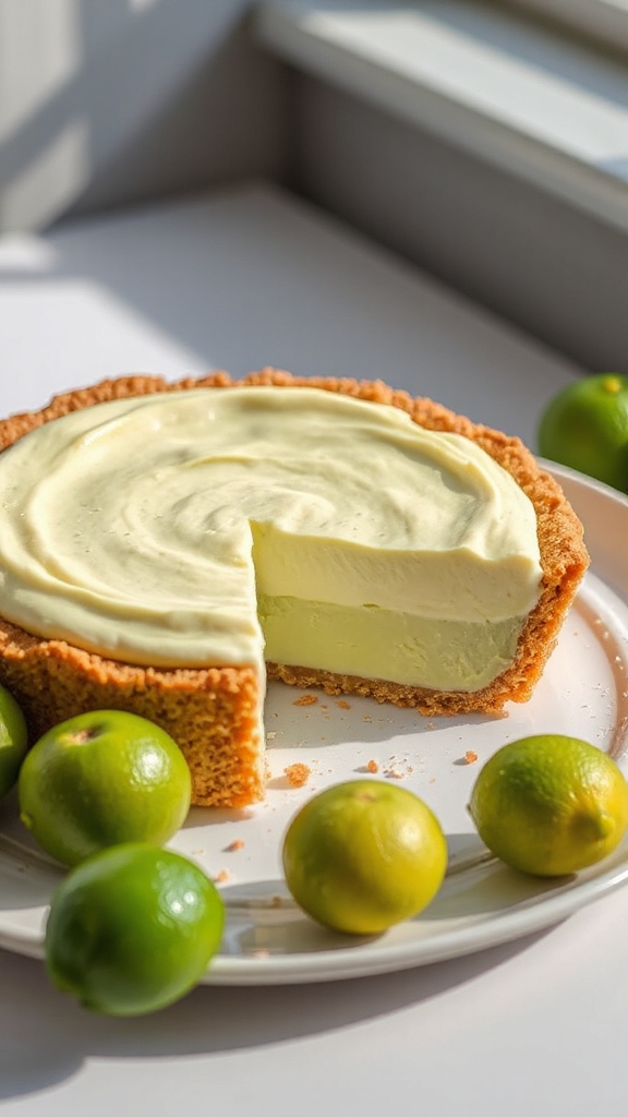 creamy key lime graham pie