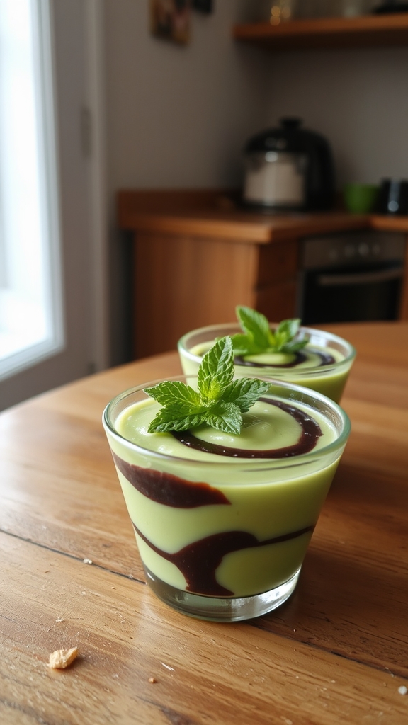 creamy mint avocado dessert