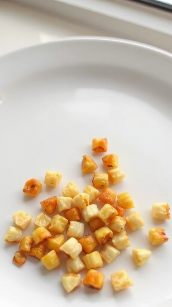 crisp caramelized corn garnish