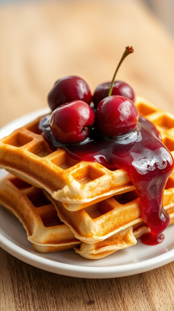 crispy belgian waffles compote