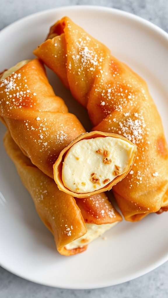 crispy cheesecake egg rolls
