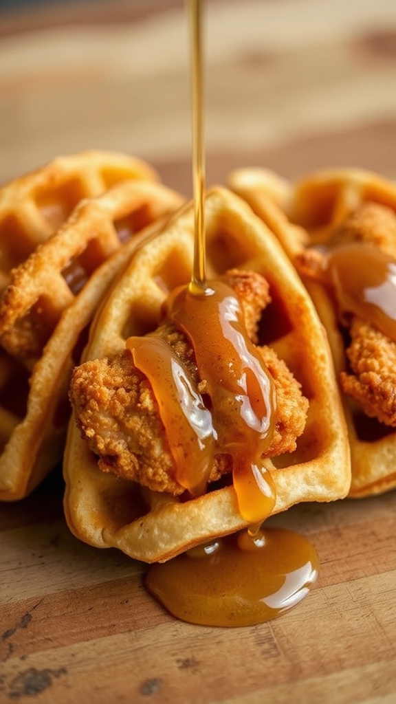 crispy chicken waffle tacos