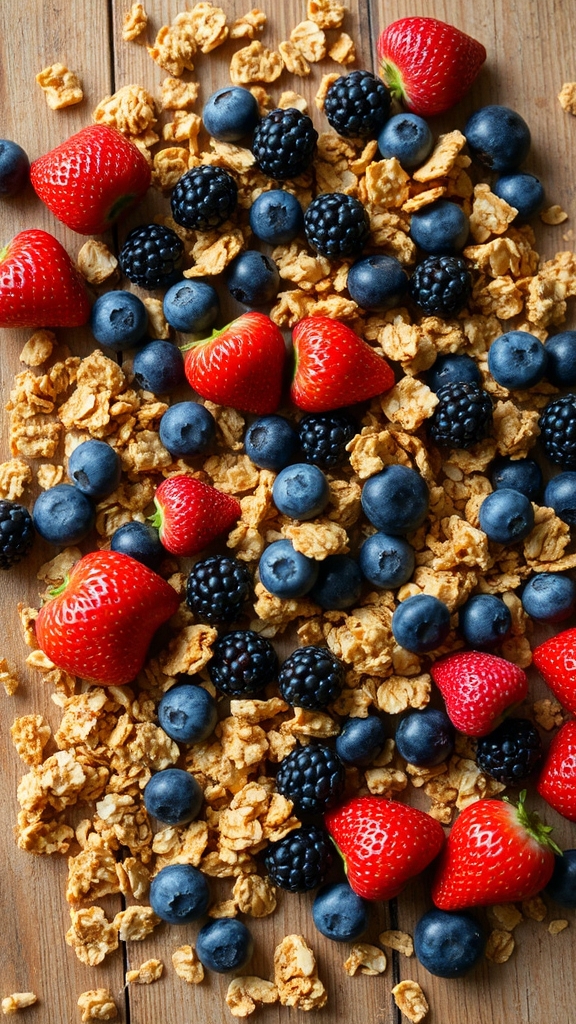 crunchy granola fresh berries