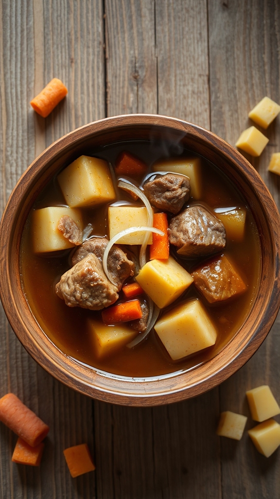 cubed bear meat stew