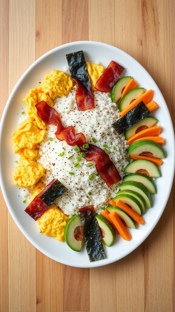 deconstructed breakfast sushi rolls