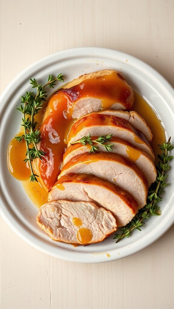 delaware peach glazed pork