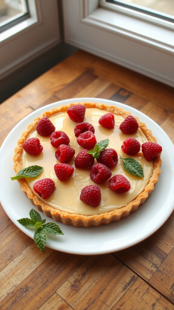 delicious raspberry chocolate tart