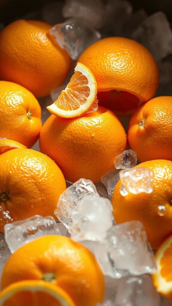 detailed orange freezing process