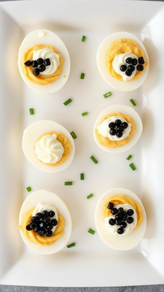 deviled eggs with caviar