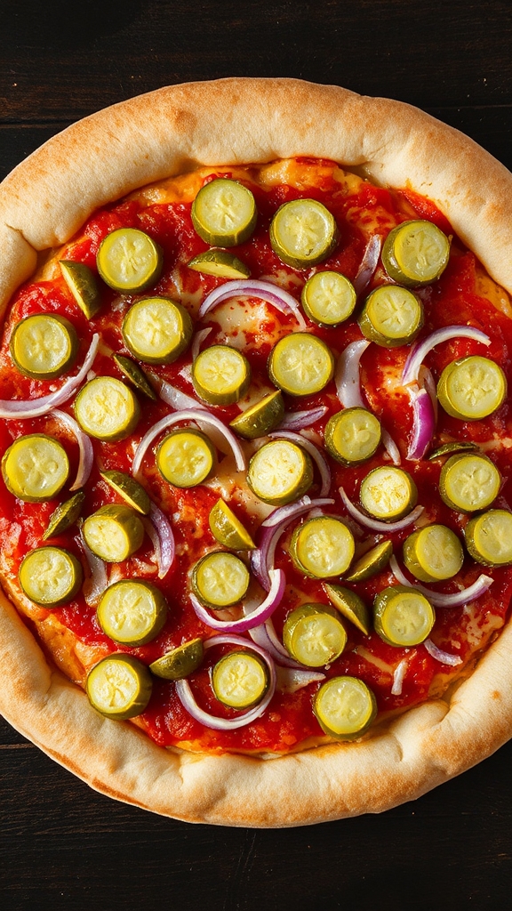 dill pickles on pizza