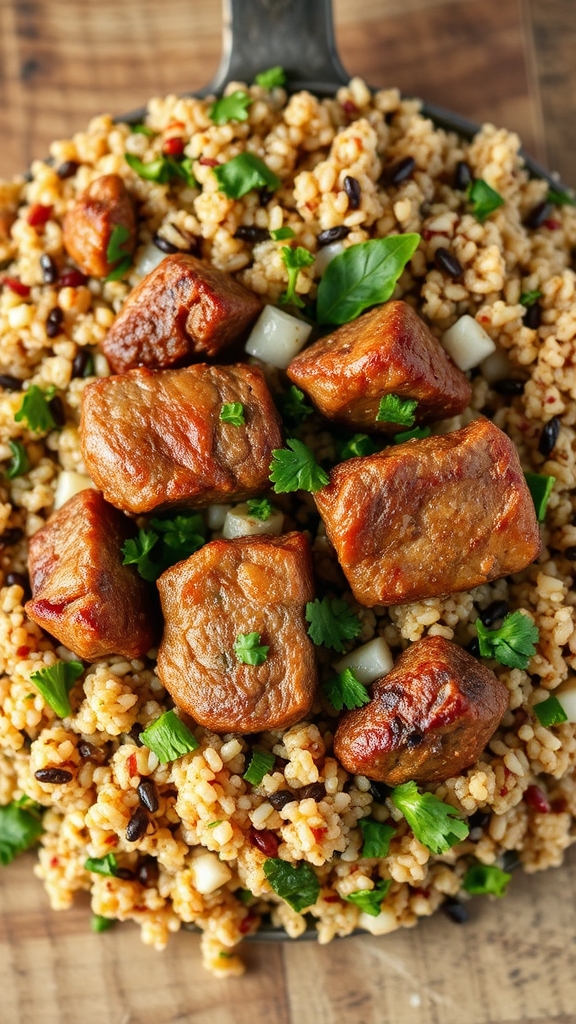 dredge fry cook quinoa