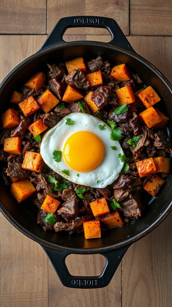 duck confit hash egg