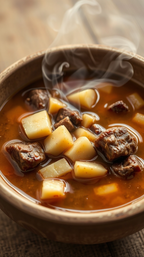 earthy acorn venison soup