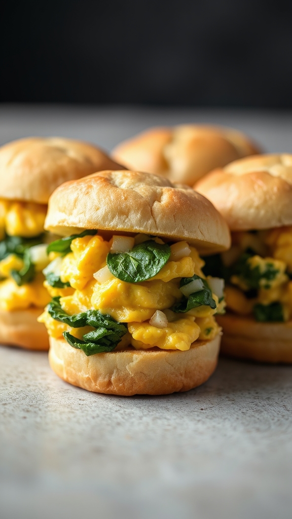 egg and veggie sliders