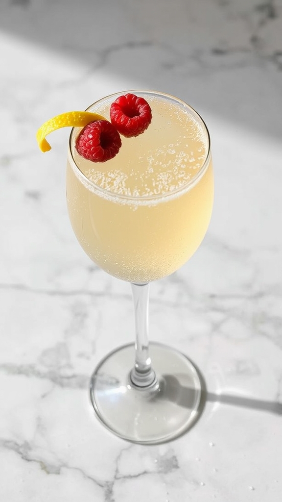 elderflower and prosecco cocktail