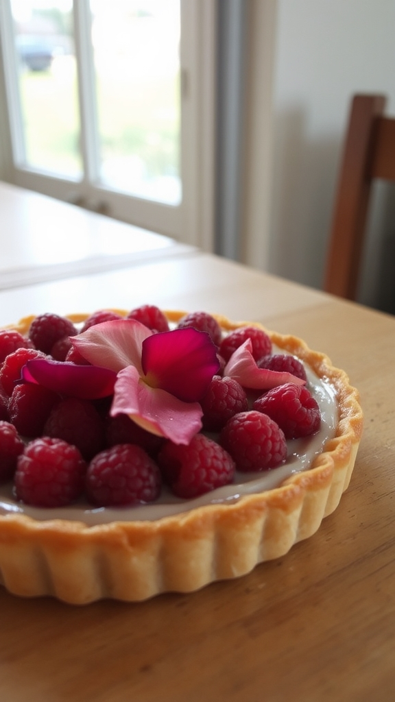 elegant floral tart presentation