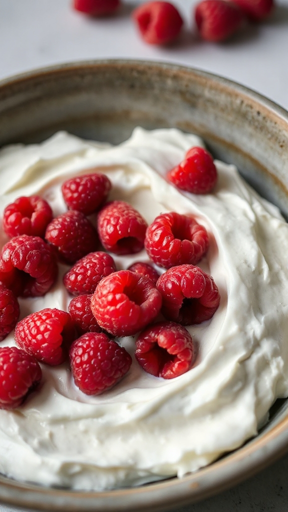 elegant raspberries and cream