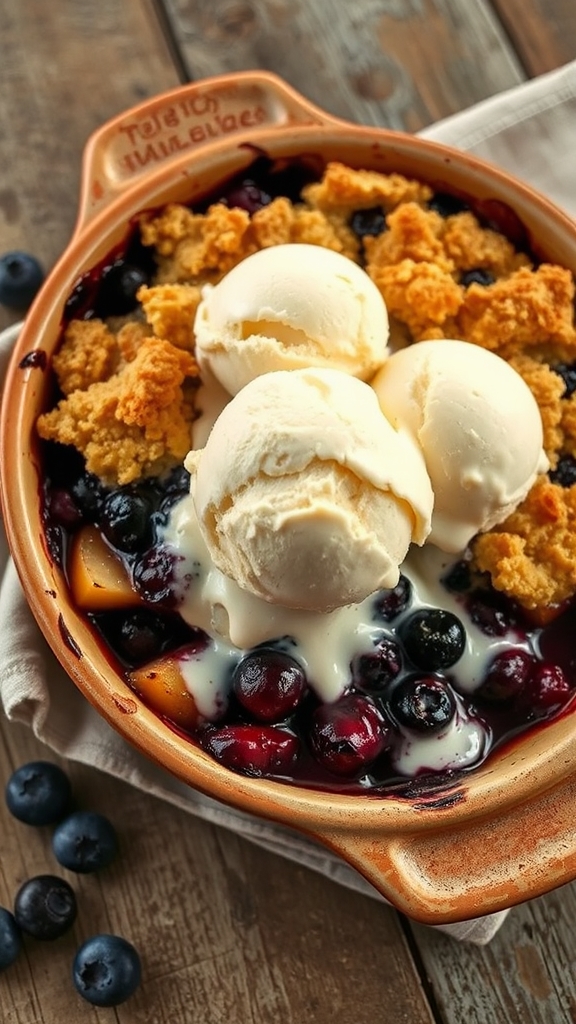 elevate cobbler with ice cream