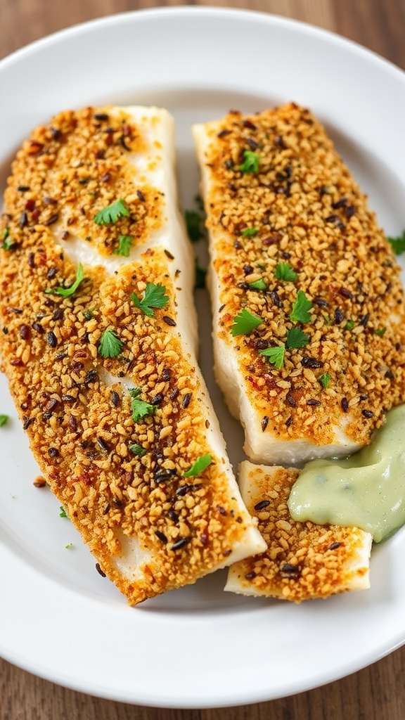everything bagel crusted cod
