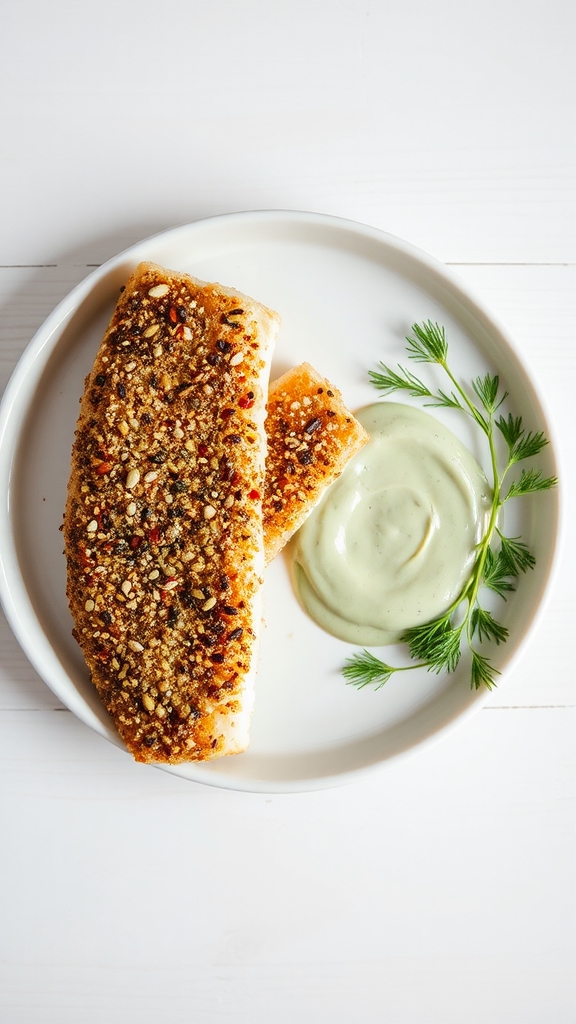 everything bagel crusted cod
