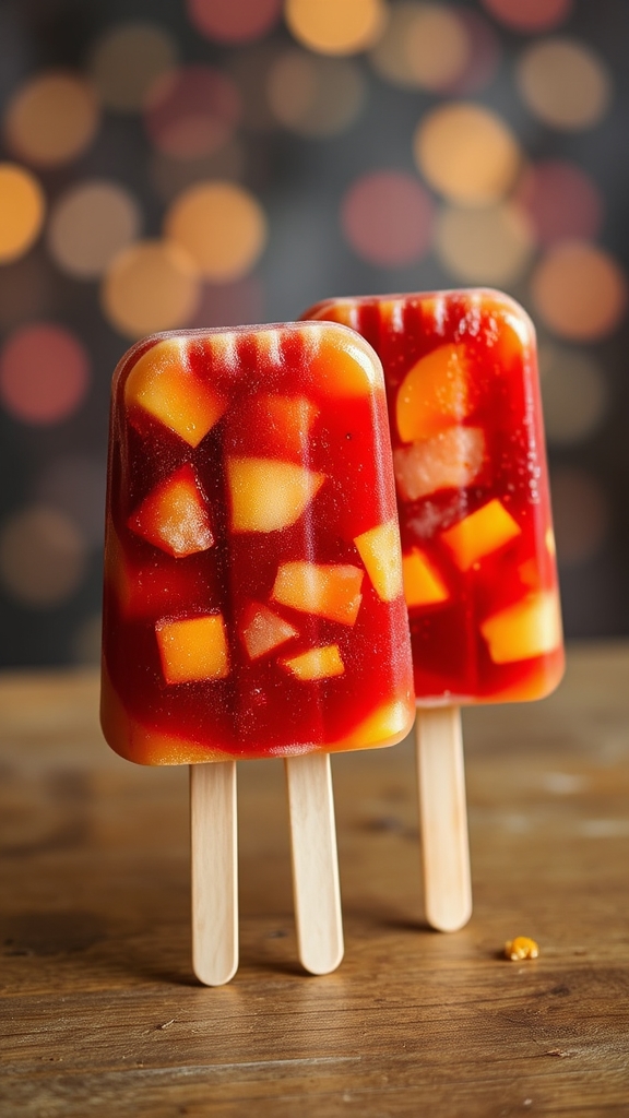 festive rum hurricane popsicles