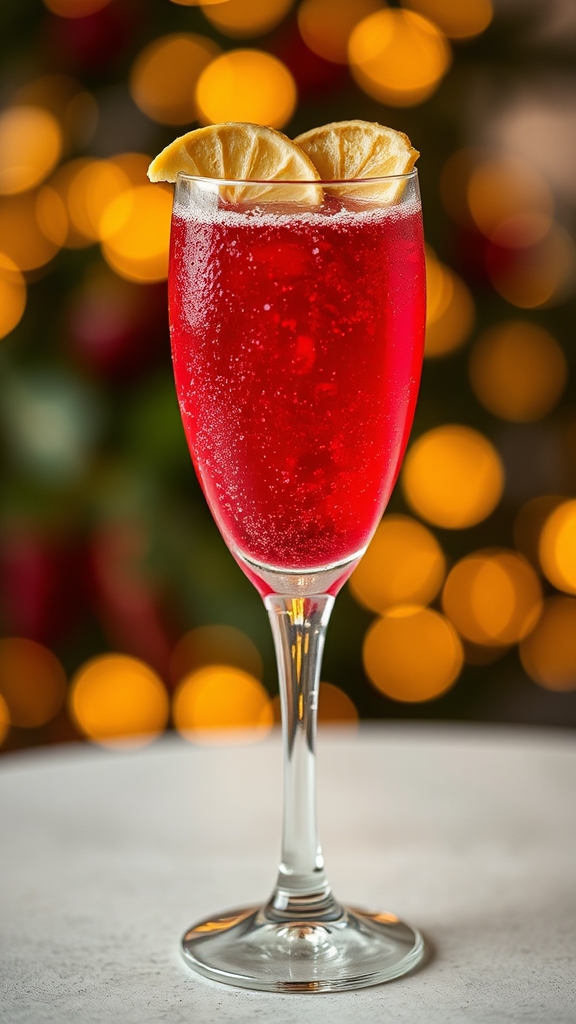festive sparkling cranberry cocktail