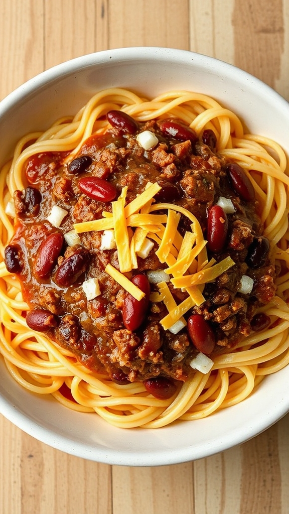 five way cincinnati chili spaghetti