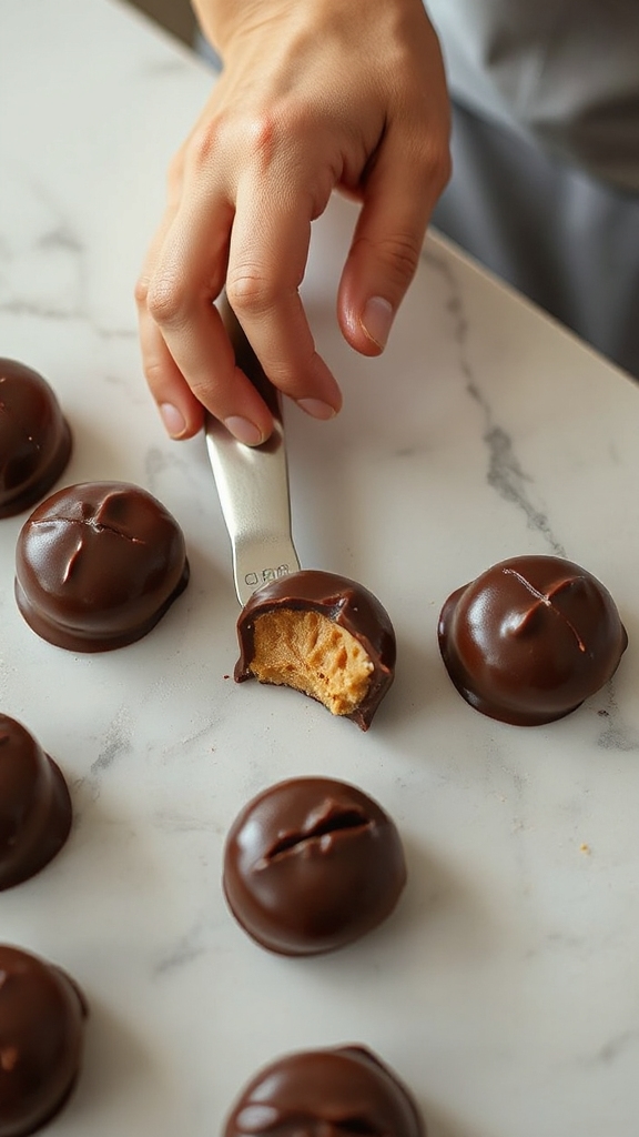 fixing buckeyes chocolate cracks