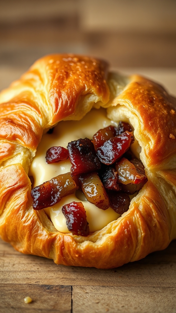 flaky bacon jam croissants