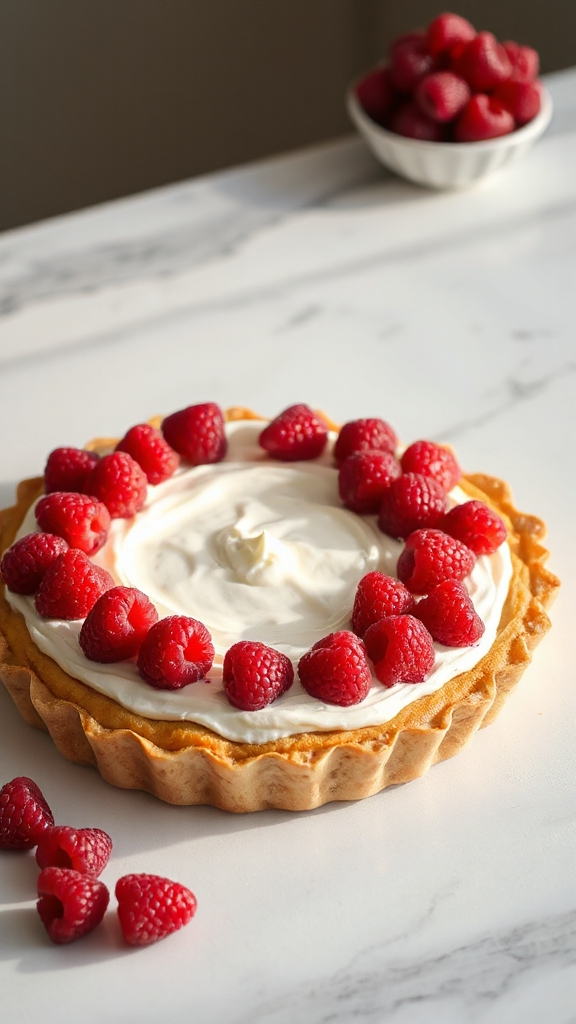 flaky raspberry cream pie
