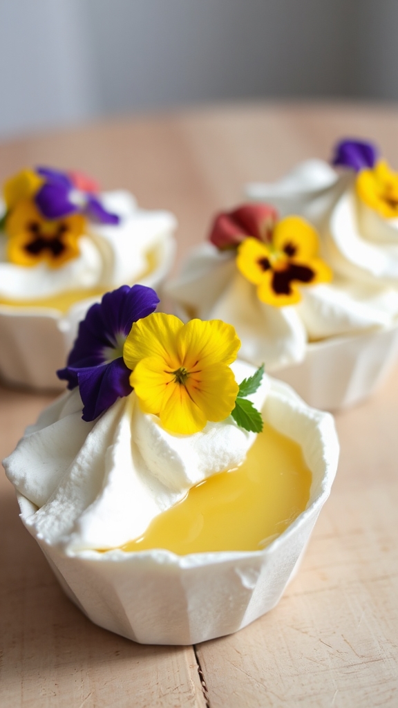 floral elegance enhances dessert
