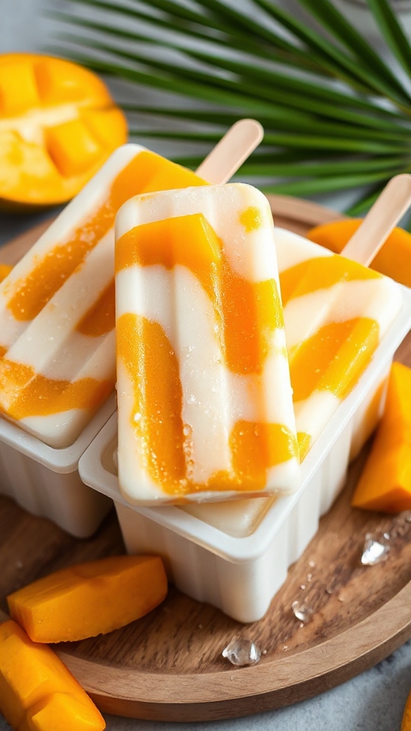 florida mango coconut popsicles