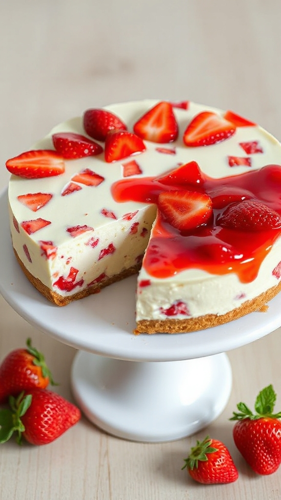 florida no bake strawberry cheesecake