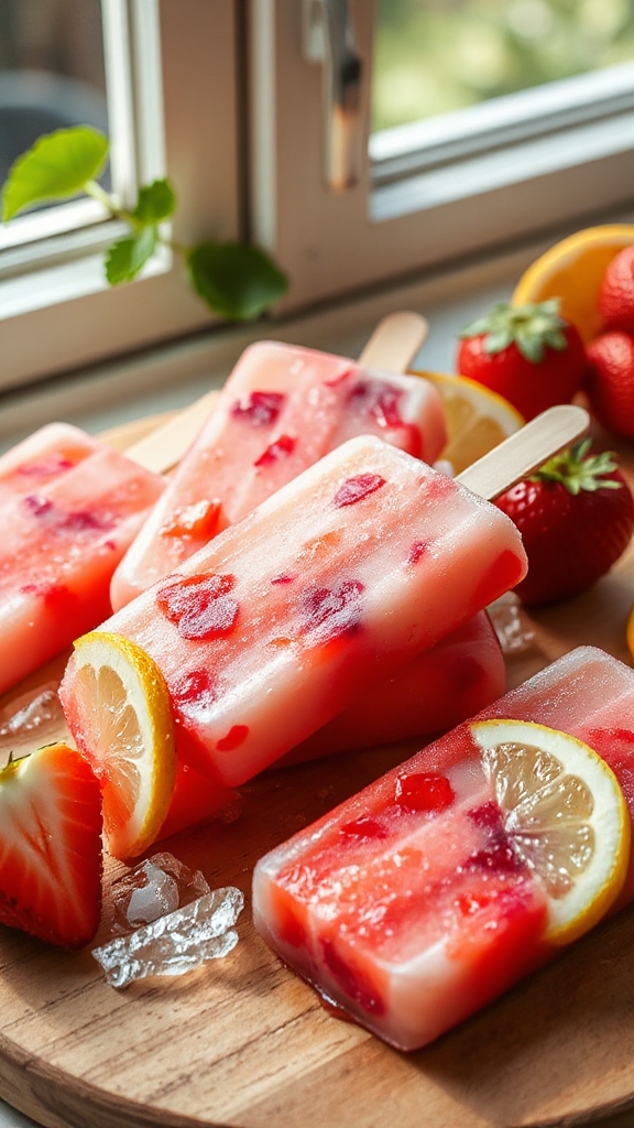 florida strawberry lemonade popsicle
