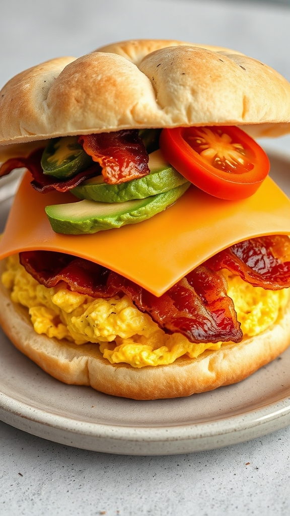fluffy low carb egg sandwich