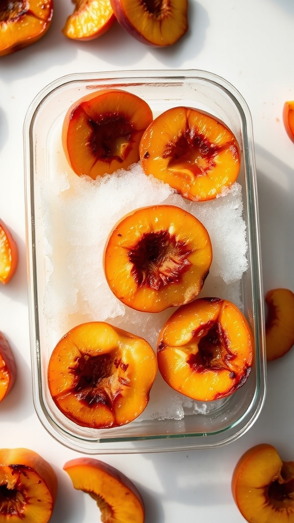 freezing causes peach mushiness