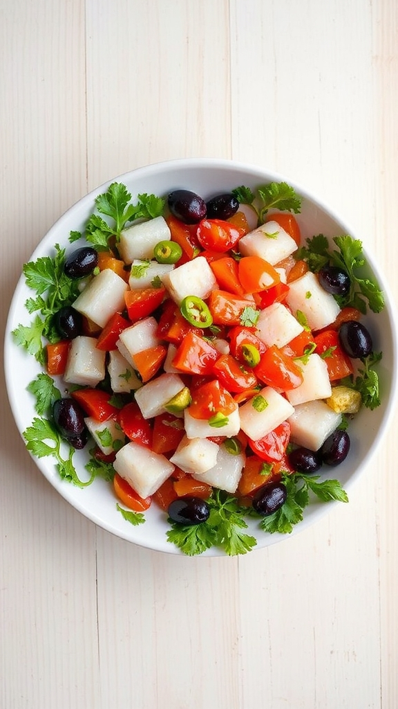 fresh alaskan halibut ceviche