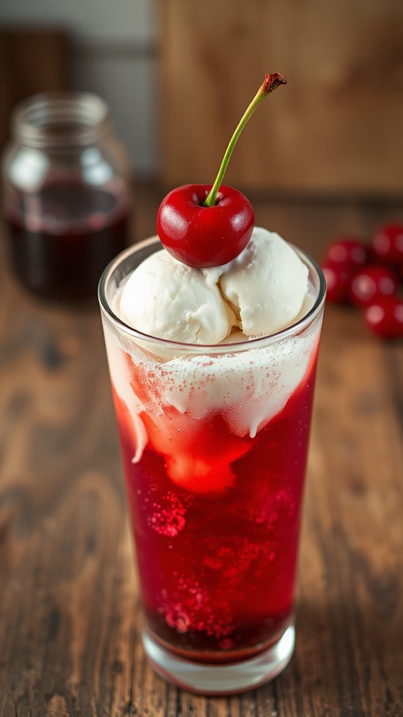 fresh cherries chilled soda